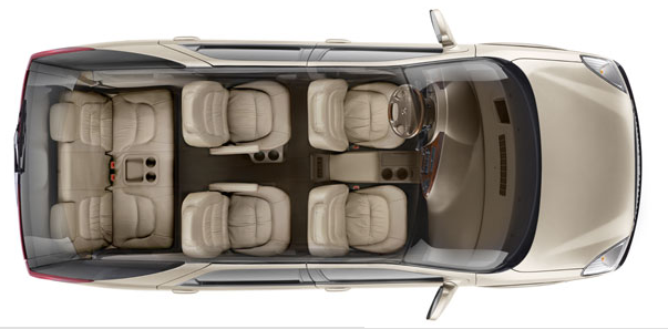 2007 Buick Rendezvous, aerial view, interior, manufacturer