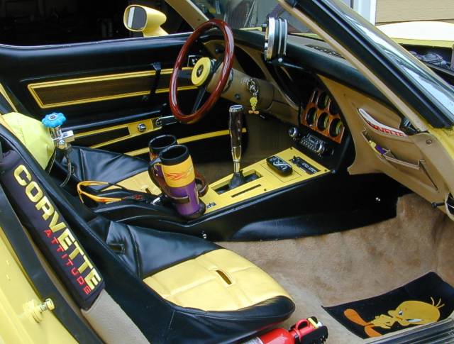 1977 Chevrolet Corvette Coupe Custom interior with cuda shift grips an NOS