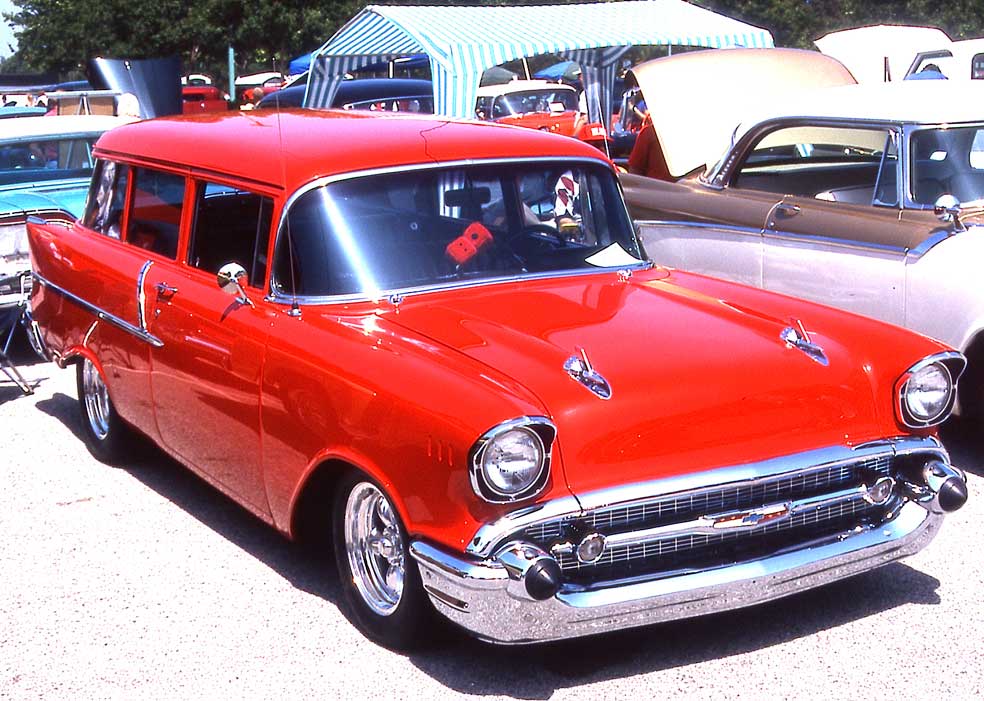 1957 Chevrolet Bel Air red 57 station wagon exterior