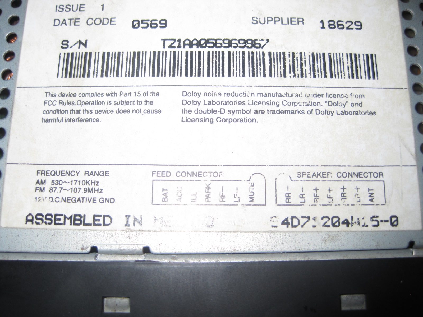 Chrysler cirrus stereo diagram