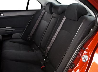 2012 Mitsubishi Lancer Evolution Back Seat copyright AOL Autos interior