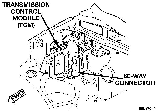 Chrysler 300m transmission control module location #1