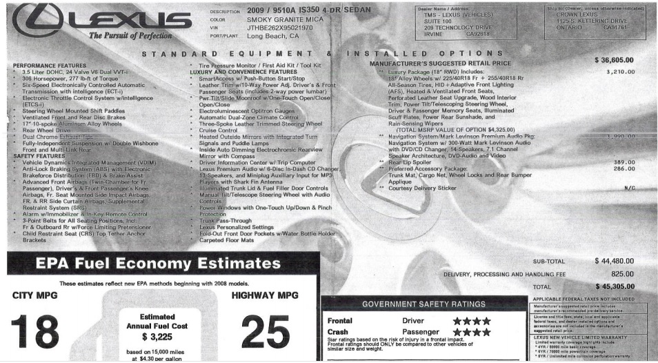 2009 Lexus IS 350