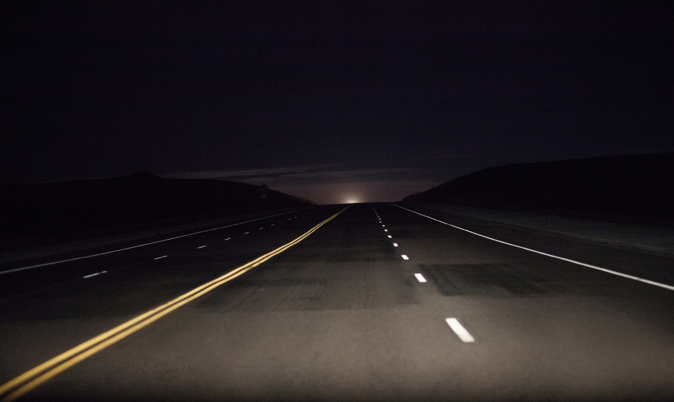 dark road at night