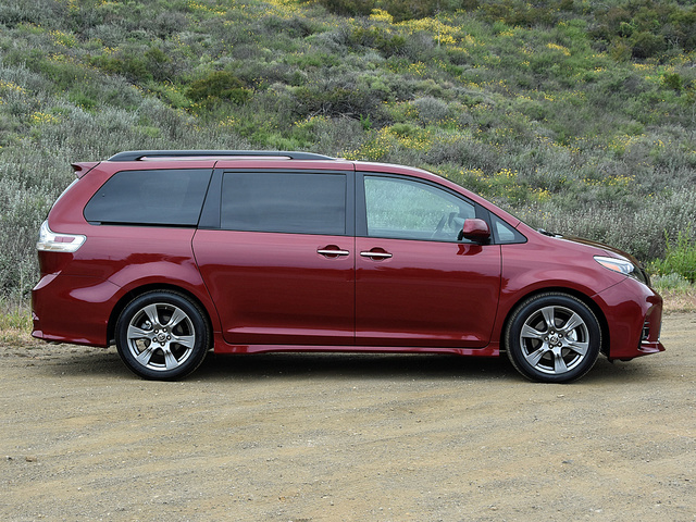red toyota minivan