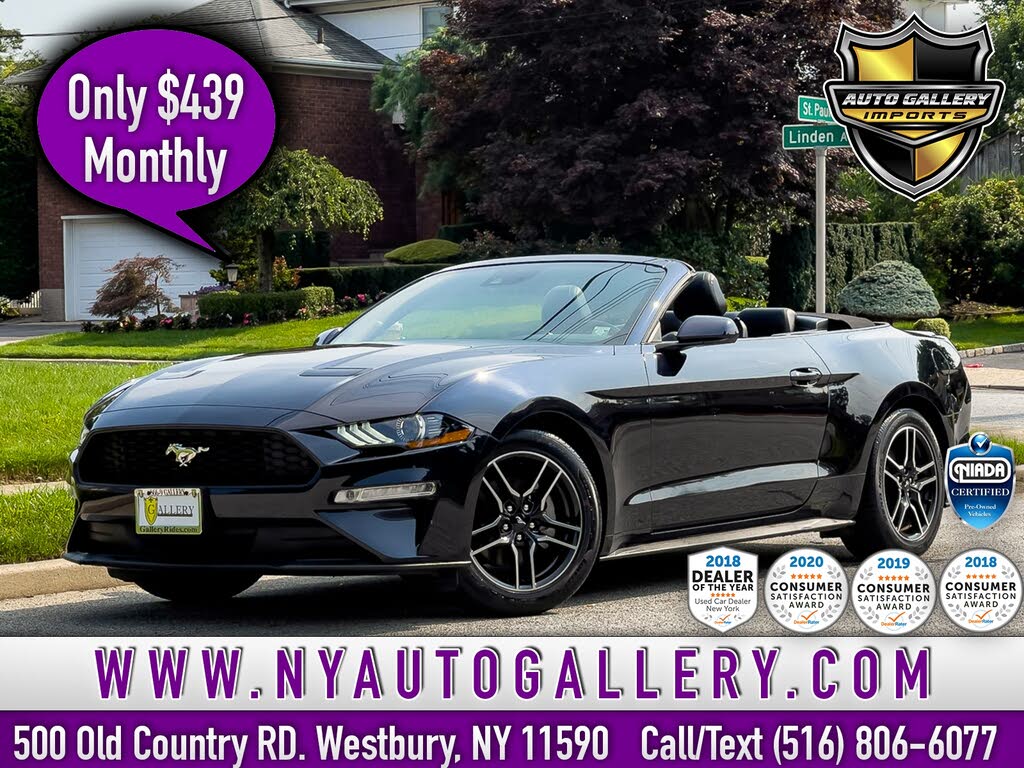 Used 2021 Ford Mustang EcoBoost Premium Convertible RWD for Sale (with