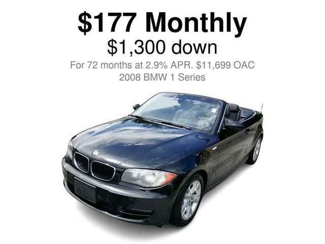 2008 BMW 1 Series 128i Convertible RWD