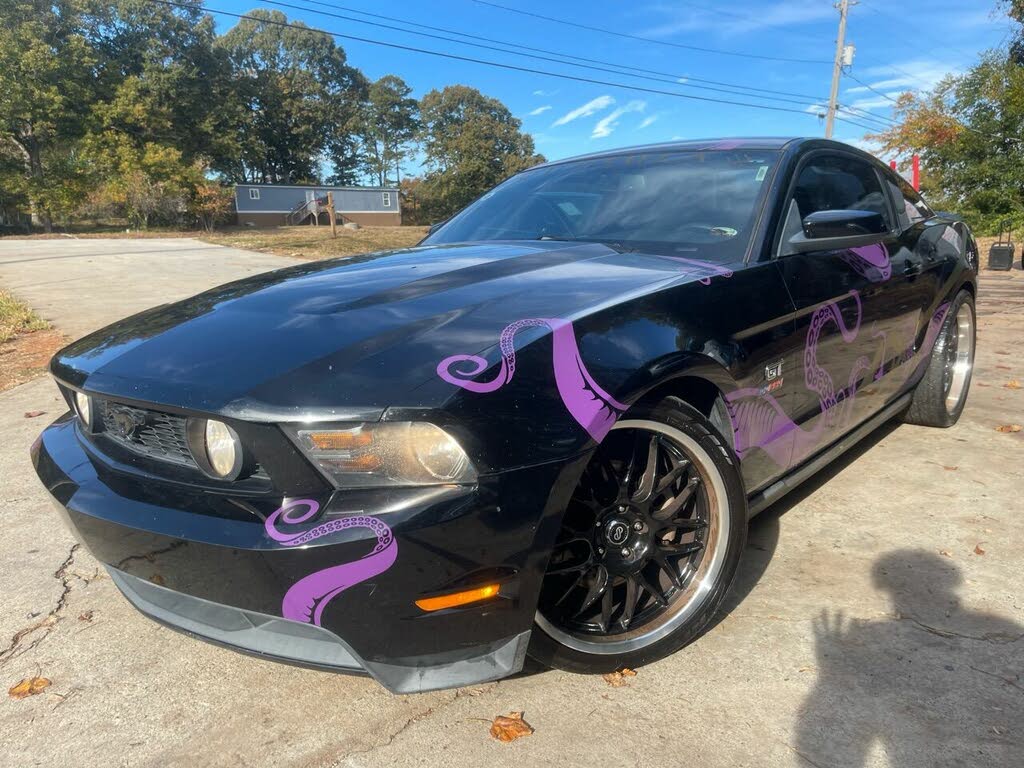 purple and black mustang