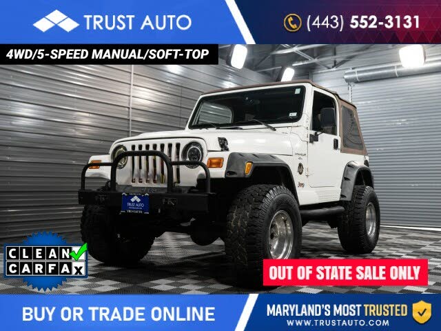 Used 2002 Jeep Wrangler for Sale in Baltimore, MD (with Photos) - CarGurus
