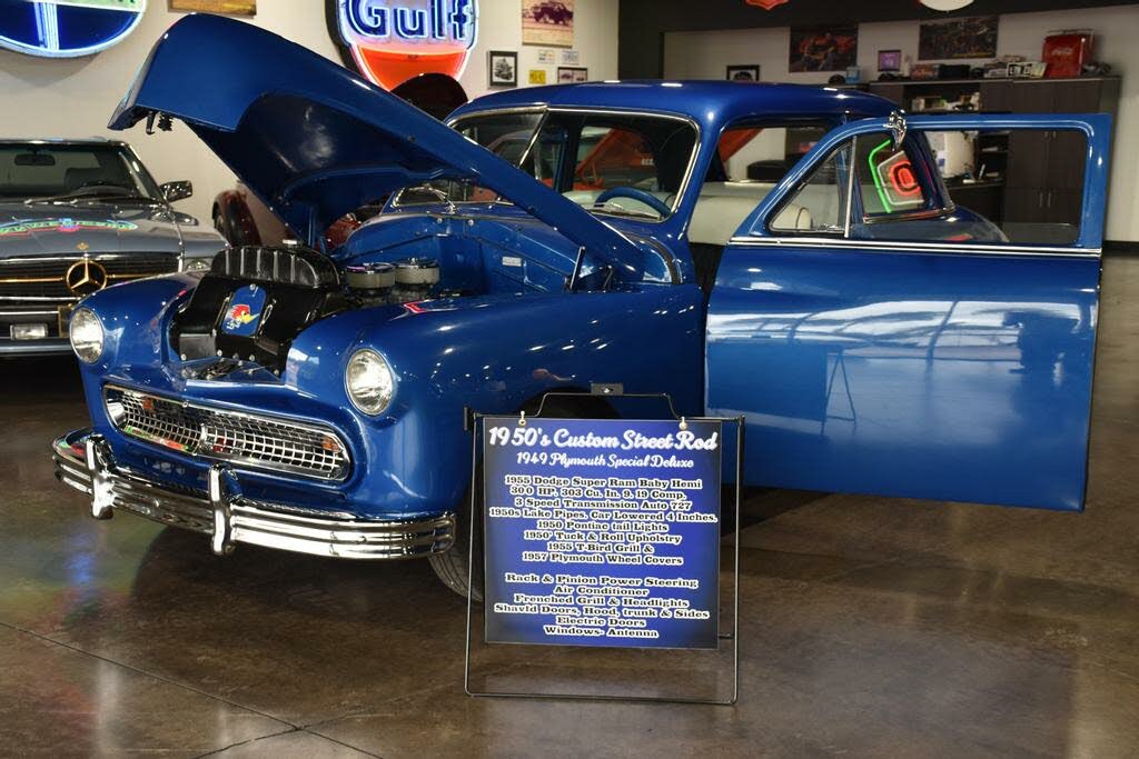 Blue 1949 Plymouth  Woody Wagon