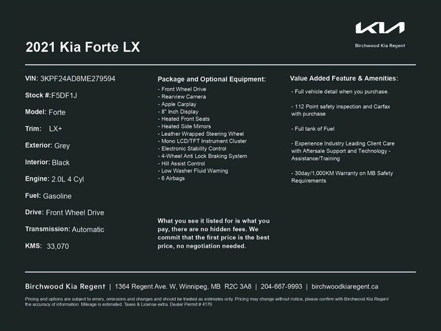 Kia Forte LX FWD 2021