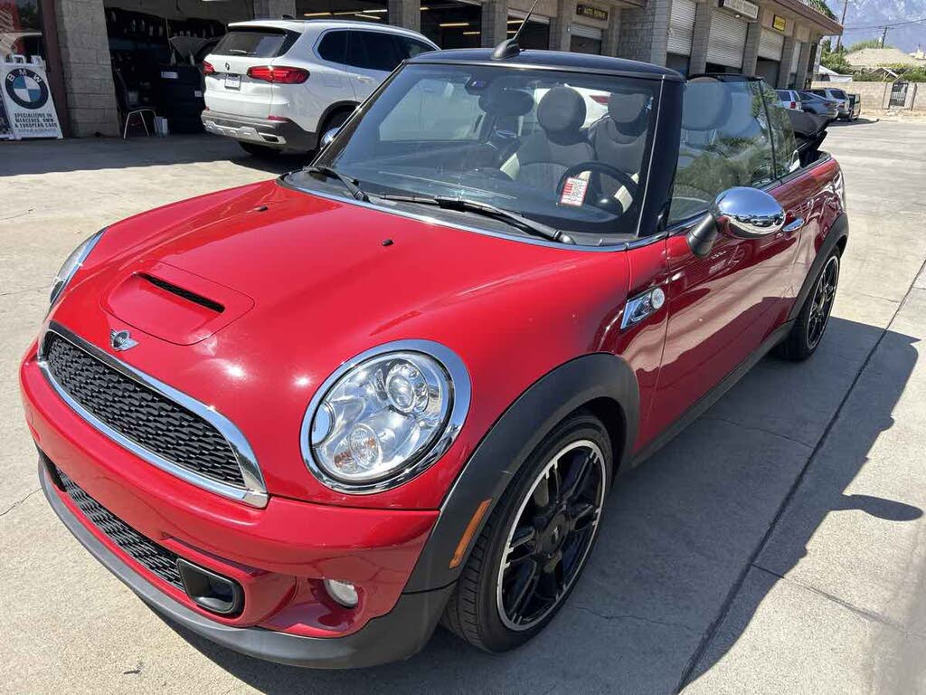 Red mini cooper store convertible for sale