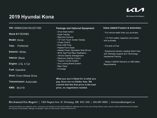 2019 Hyundai Kona Preferred FWD
