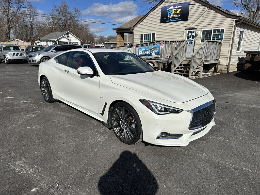 2020 Infiniti Q60 Red Sport 400 AWD two-door coupe.