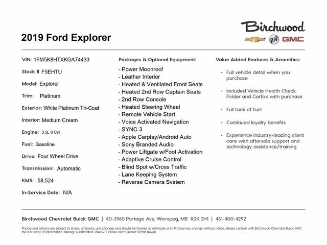 2019 Ford Explorer Platinum AWD