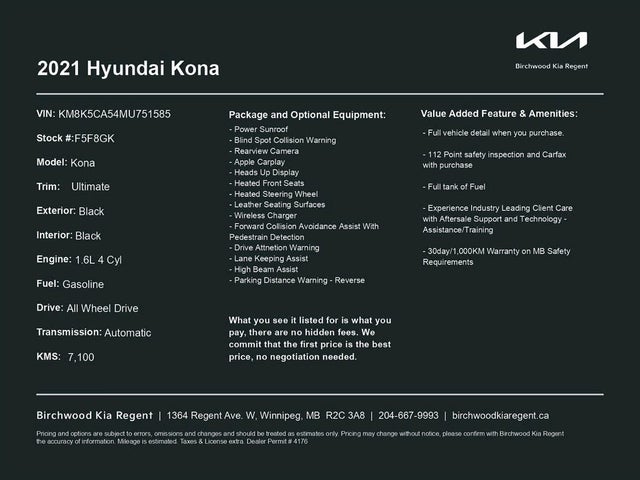 2021 Hyundai Kona Ultimate AWD