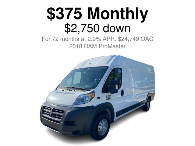 2018 RAM ProMaster 3500 159 High Roof Extended Cargo Van