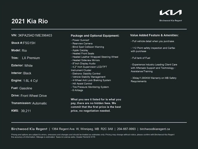 Kia Rio5 LX Premium Wagon FWD 2021