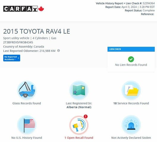 Toyota RAV4 LE AWD 2015