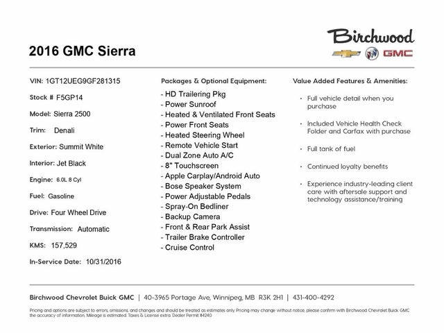 2016 GMC Sierra 2500HD Denali Crew Cab SB 4WD