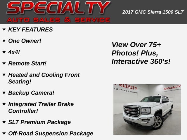 2017 GMC Sierra 1500 SLT Crew Cab 4WD
