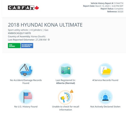 Hyundai Kona Ultimate AWD 2018