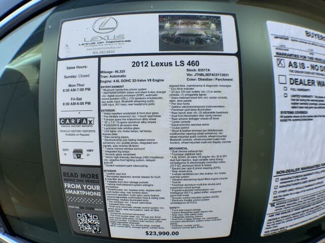 2012 Lexus LS 460 RWD