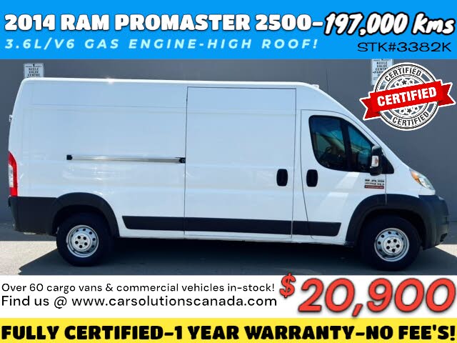 RAM ProMaster 2500 159 High Roof Cargo Van 2014