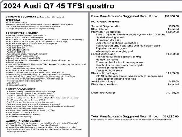 2024 Audi Q7 quattro Premium Plus 45 TFSI AWD