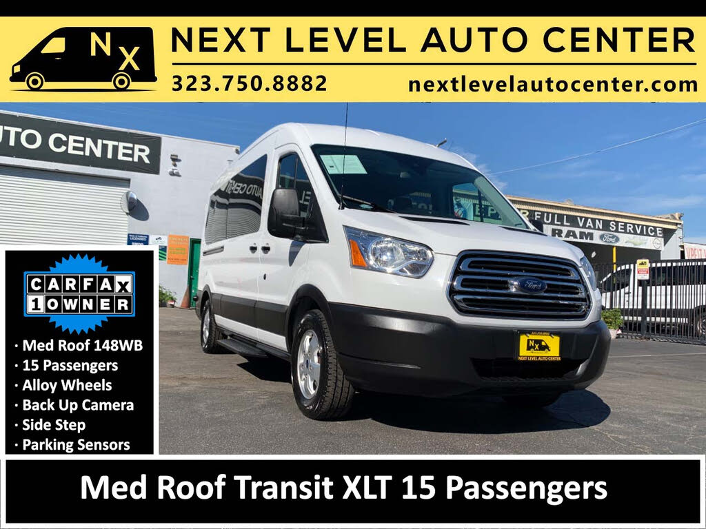 2019 Ford Transit Passenger 350 XLT Medium Roof LWB RWD with Sliding Passenger-Side Door
