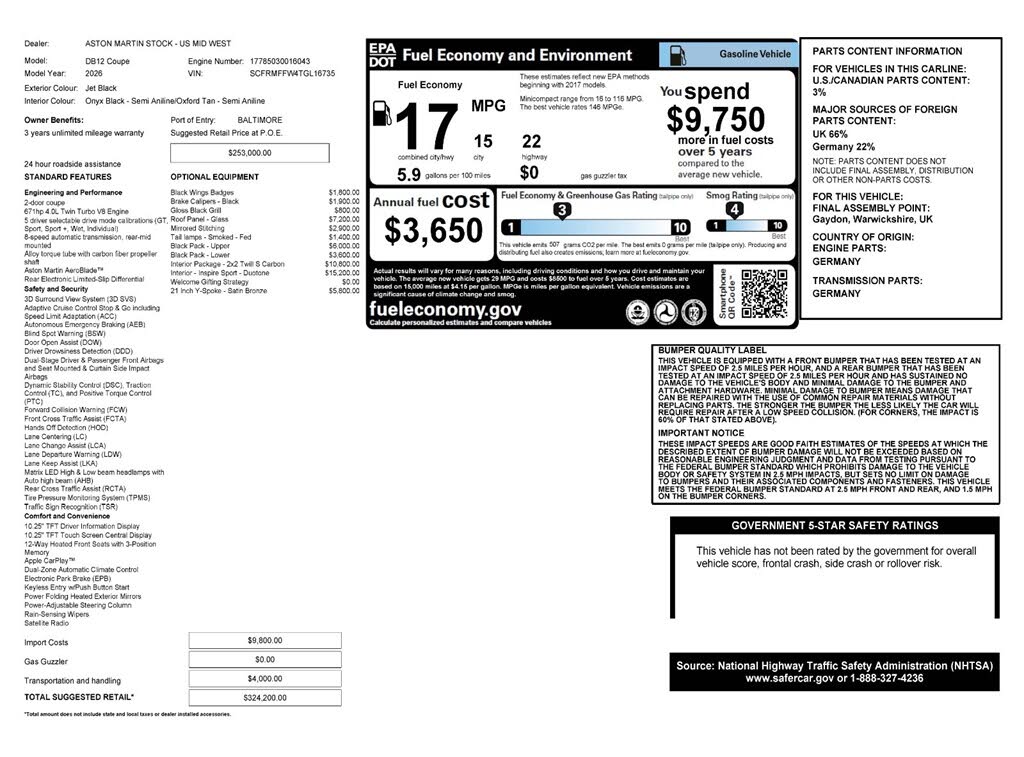 2026 Aston Martin DB12 V8 RWD