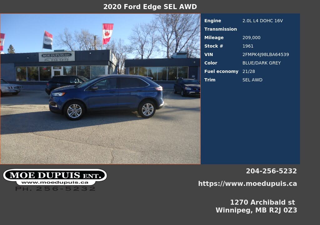 2020 Ford Edge SEL AWD