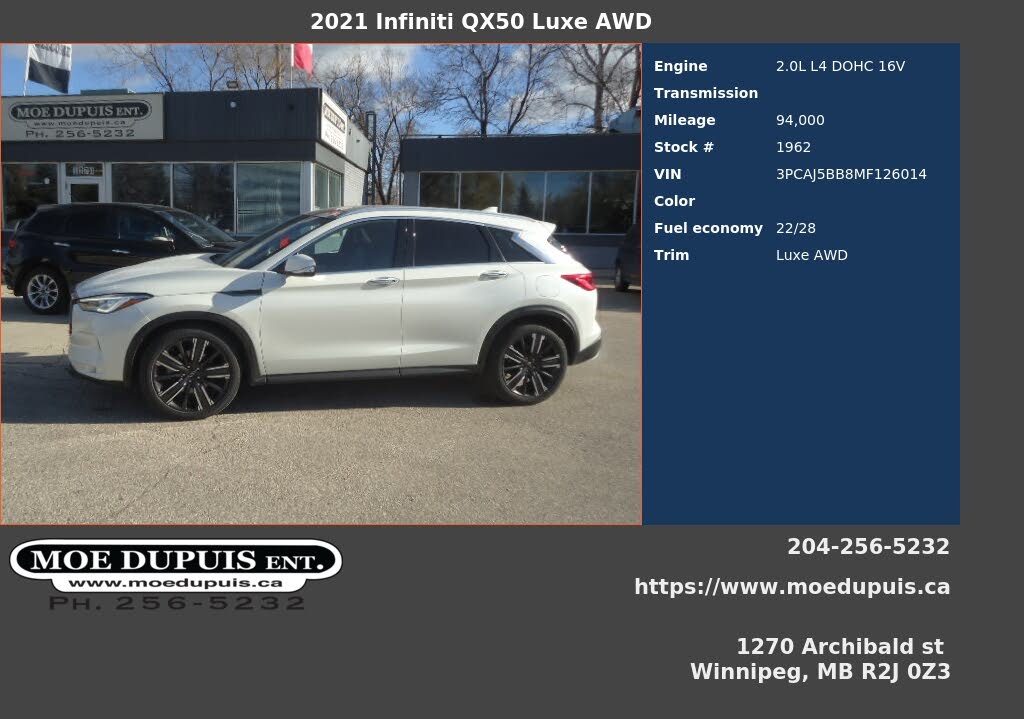 2021 INFINITI QX50 Luxe AWD