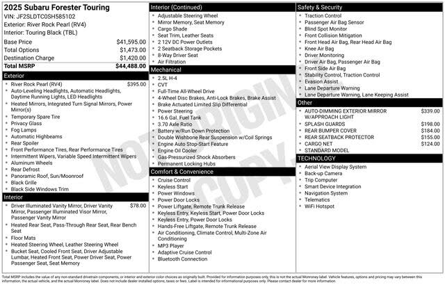 2025 Subaru Forester Touring Crossover AWD