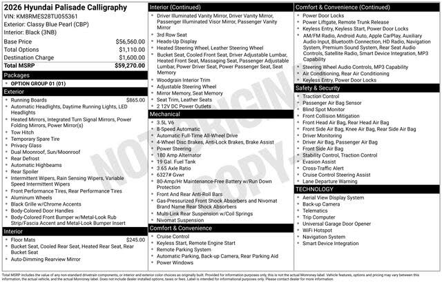2026 Hyundai Palisade Calligraphy AWD