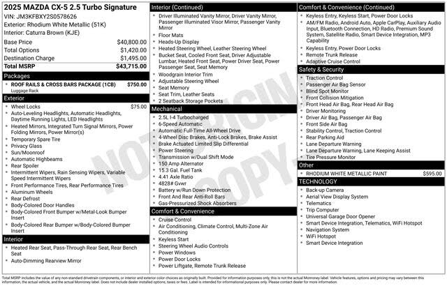 2025 Mazda CX-5 2.5 Turbo Signature AWD