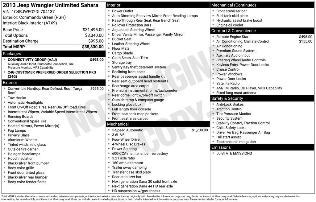 2013 Jeep Wrangler Unlimited Sahara 4WD