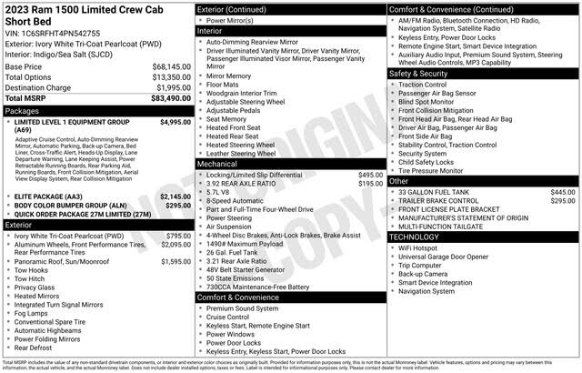 2023 RAM 1500 Limited Crew Cab 4WD