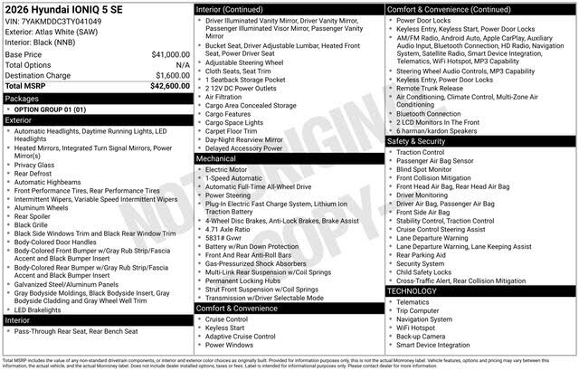 2026 Hyundai Ioniq 5 SE AWD