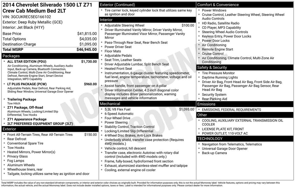 2014 Chevrolet Silverado 1500 LT Crew Cab 4WD