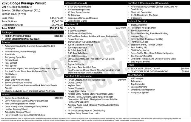 2026 Dodge Durango Pursuit AWD