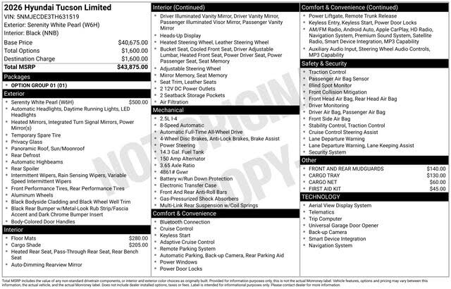 2026 Hyundai Tucson Limited AWD