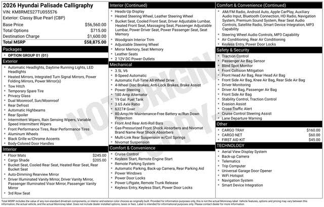 2026 Hyundai Palisade Calligraphy AWD
