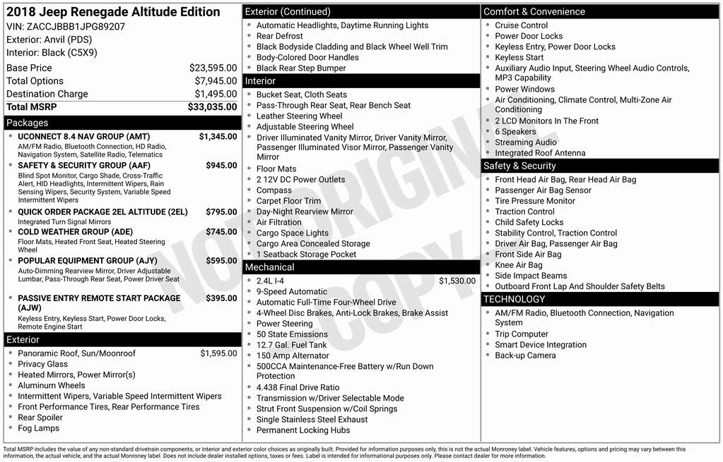 2018 Jeep Renegade Altitude 4WD