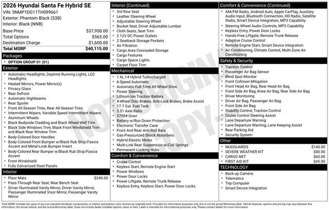 2026 Hyundai Santa Fe Hybrid SE AWD
