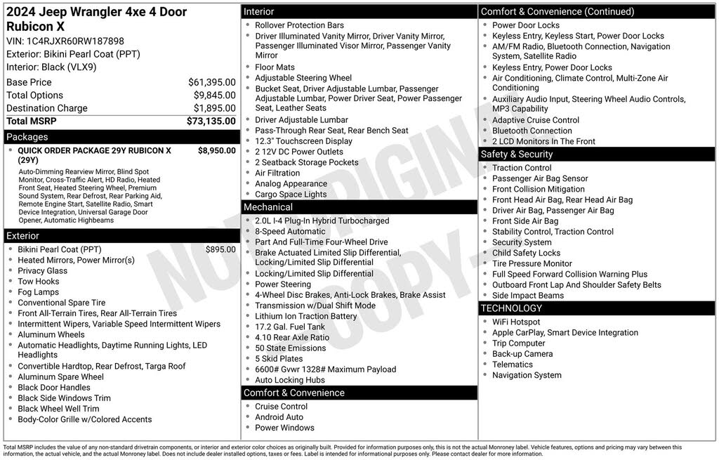 2024 Jeep Wrangler 4xe Rubicon X 4WD