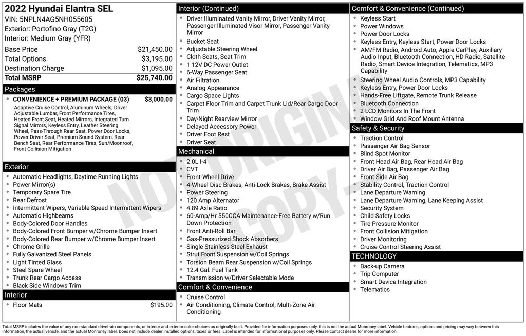 2022 Hyundai Elantra SEL FWD
