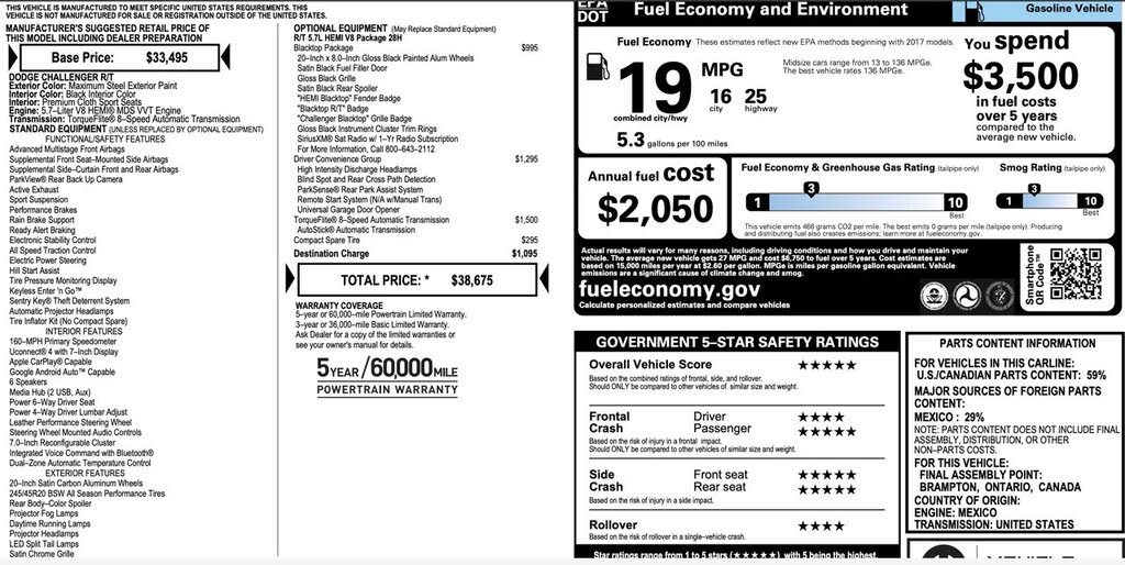2018 Dodge Challenger R/T RWD