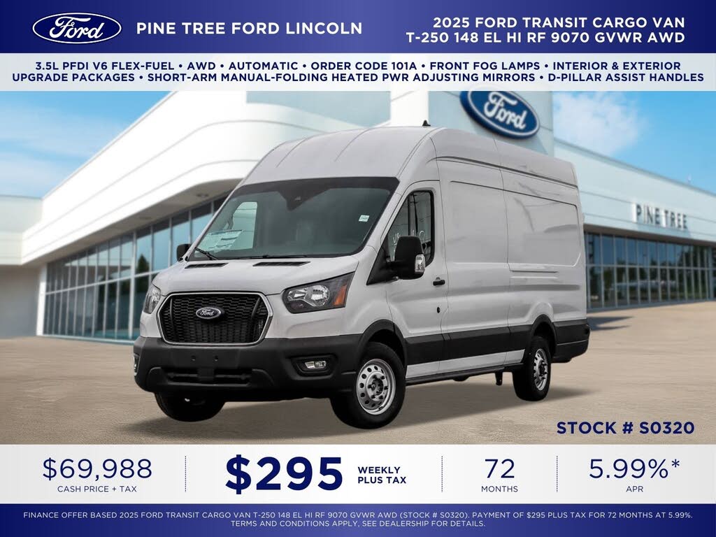 2025 Ford Transit Cargo 250 High Roof Extended LB AWD