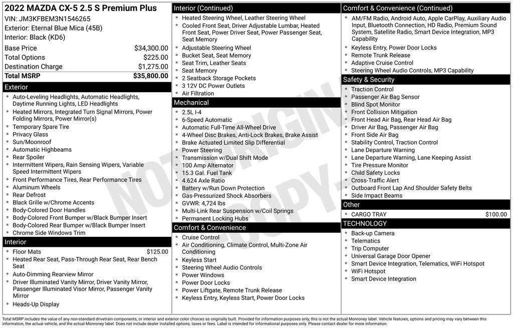 2022 Mazda CX-5 2.5 S Premium Plus AWD
